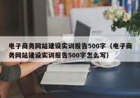 电子商务网站建设实训报告500字（电子商务网站建设实训报告500字怎么写）