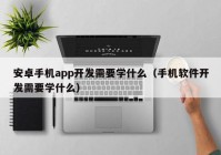 安卓手机app开发需要学什么（手机软件开发需要学什么）