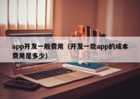 app开发一般费用（开发一款app的成本费用是多少）