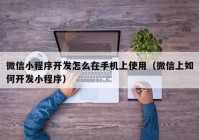 微信小程序开发怎么在手机上使用（微信上如何开发小程序）