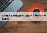 软件开发公司排名国内（国内有实力的软件开发公司）