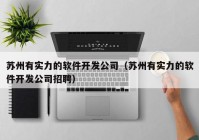 苏州有实力的软件开发公司（苏州有实力的软件开发公司招聘）