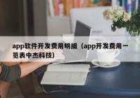 app软件开发费用明细（app开发费用一览表中杰科技）