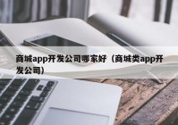 商城app开发公司哪家好（商城类app开发公司）