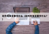 软件开发主要学什么（软件开发主要学什么?）