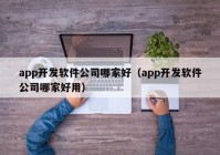 app开发软件公司哪家好（app开发软件公司哪家好用）