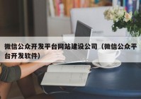 微信公众开发平台网站建设公司（微信公众平台开发软件）