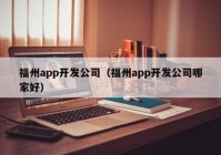 福州app开发公司（福州app开发公司哪家好）