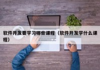 软件开发要学习哪些课程（软件开发学什么课程）