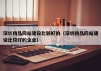 深圳精品网站建设比较好的（深圳精品网站建设比较好的企业）